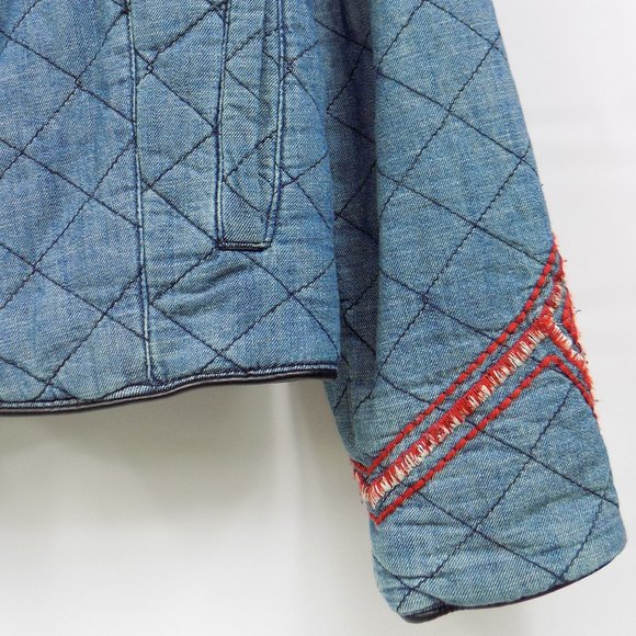 XXI Los Angeles Quilted Denim Open Front Jacket Size Small NWT - Picture 2 of 8